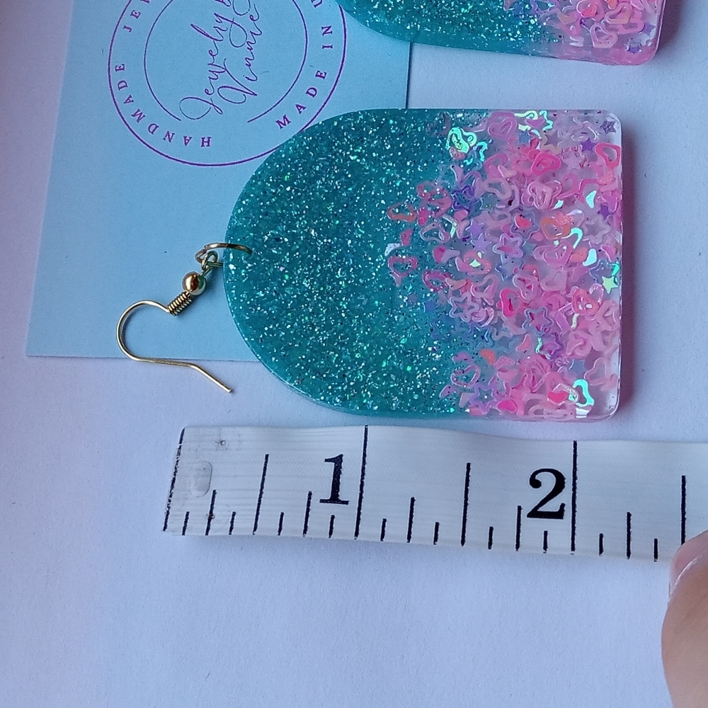 Hand Crafted Pink And Teal Caribbean Sunset Collection Arches - Picture 7 of 7